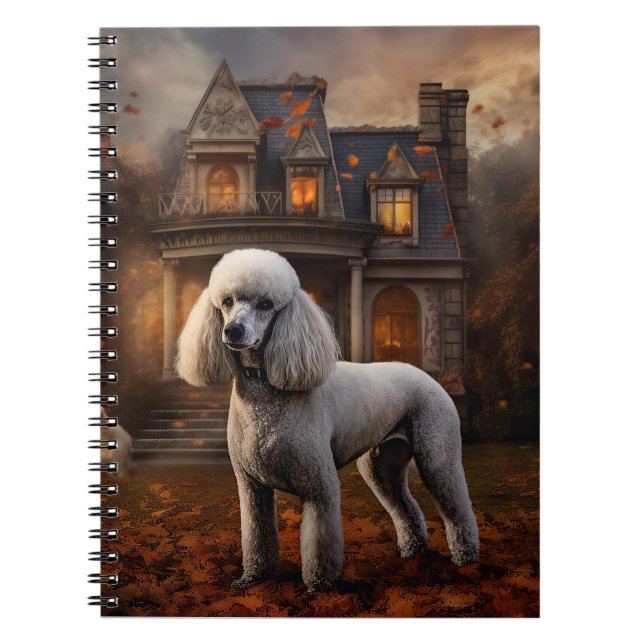 Cuaderno Caniche de Halloween Espantoso (Frente)
