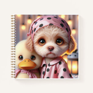 Cuaderno Caniche en pijama con patito, por Natasha Us