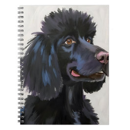 Cuaderno Caniche Negro | Pintura de Mascota Acuarela de Per
