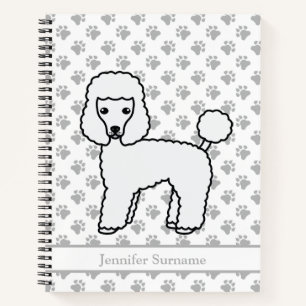 Cuaderno Caniche Toy Blanco Perro de Dibujos Animados Lindo