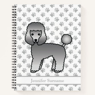 Cuaderno Caniche Toy Gris Lindo Perro de Dibujos Animados &