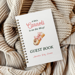 Cuaderno Cannoli Pink Bow Girl Italian Baby Shower Guest