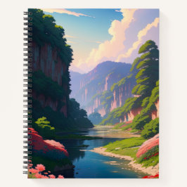Cuaderno Cañón verde con río que fluye
