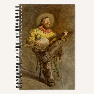 Cuaderno Cantando Cowboy Español con Banjo Jugando Canción