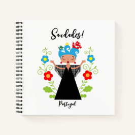 Cuaderno Cantante de fado con barcos de caravanas portugues