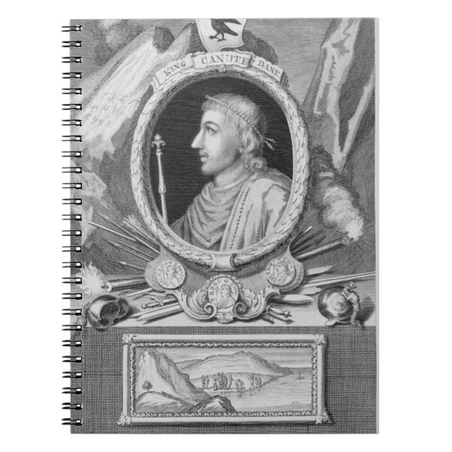 Cuaderno Canute el gran (d.1035) rey de Inglaterra, (Frente)