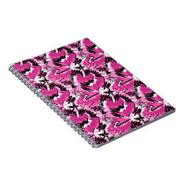Cuaderno Caos rosado caliente - Tropical rosa brillante