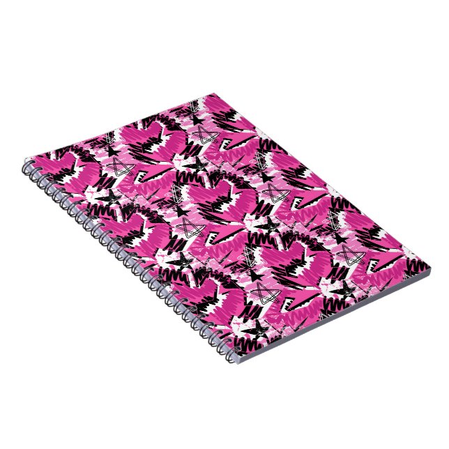 Cuaderno Caos rosado caliente - Tropical rosa brillante (Lado Derecho)