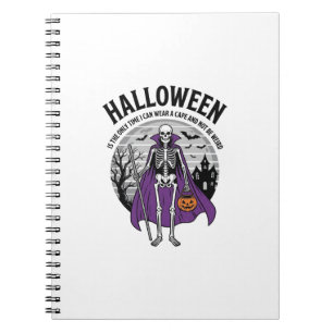 Cuaderno Capa divertida de Halloween de esqueleto cita dise
