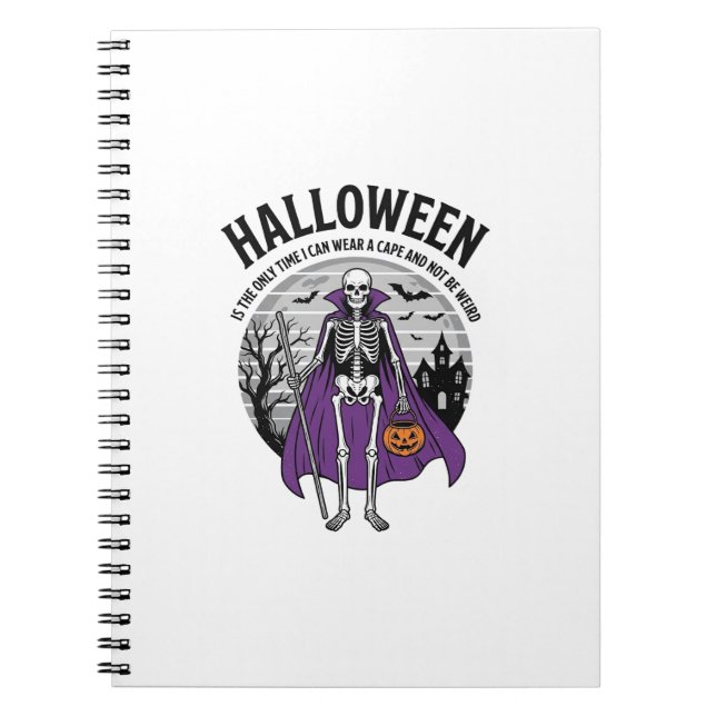 Cuaderno Capa divertida de Halloween de esqueleto cita dise (Frente)