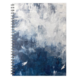Cuaderno Capas abstractas de helado azul blanco escarcha