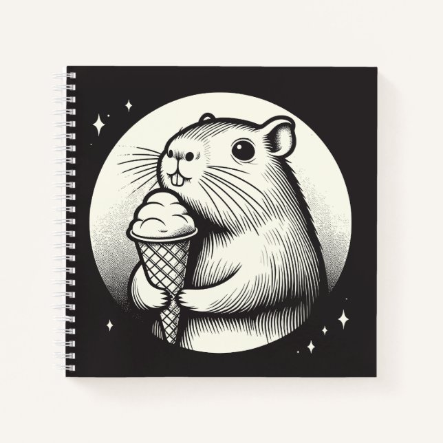 Cuaderno Capibara con código de helado Kawaii (Anverso)