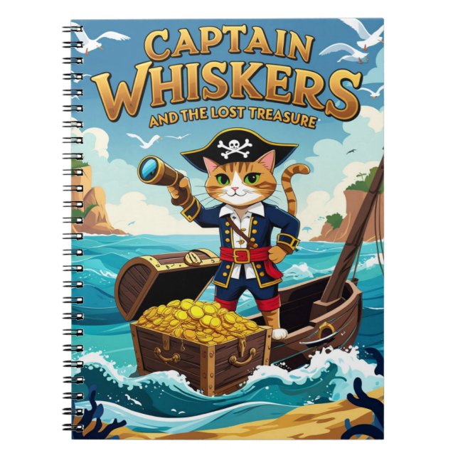 Cuaderno Capitán Bigotes y el Gato Pirata del Tesoro Perdid (Frente)