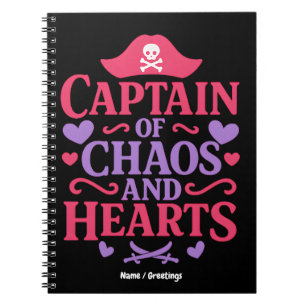 Cuaderno Capitán del gráfico pirata de caos y corazones