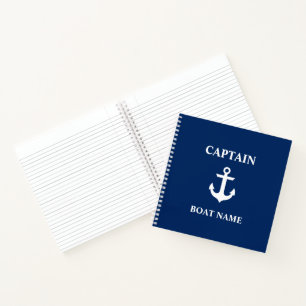Cuaderno Capitán Náutico Nombre Barco Anchor Plaza Azul