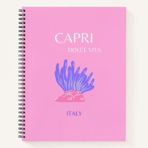 Cuaderno Capri, Italia, Preppy, Rosa