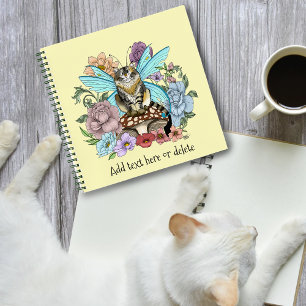 Cuaderno Caprichosa gata hada atigrada pastel Floral Fantas