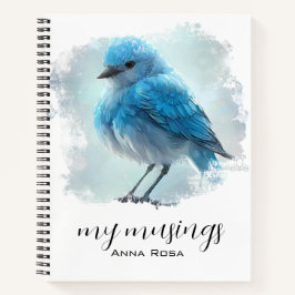 Cuaderno *~* Caprichoso Arte Detallado de Pájaro Azul Bonit