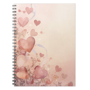 Cuaderno Caprichoso Corazón Rosa Polvoriento Cascada Abstra