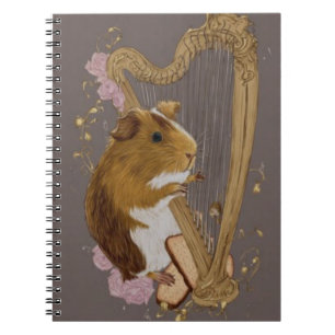 Cuaderno caprichoso de cobaya con arpa
