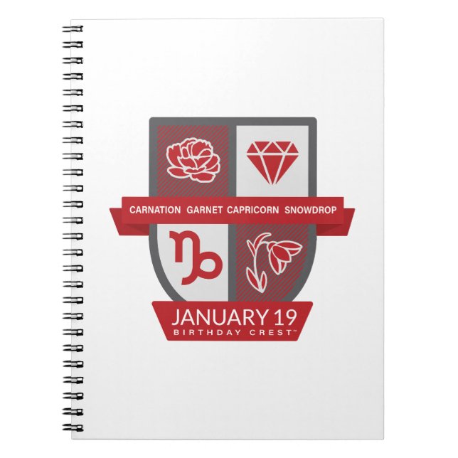 Cuaderno Capricorn Birthday Crest™ January 1-19 Journal (Frente)