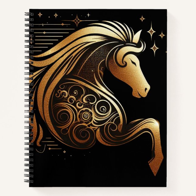 Cuaderno Capricorn Zodiac Gold Horse Astrology (Anverso)