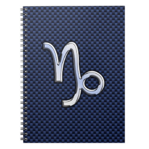 Cuaderno Capricornio plateado Zodiac Rótulo Blue Carbon Sty