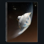 Cuaderno Cápsula de aeródromo de Marte Science Laboratory 2<br><div class="desc">Concepto de artista que representa la interacción de la nave espacial del Laboratorio Científico de Marte con la atmósfera superior de Marte durante la entrada, descenso y aterrizaje de la resaca de curiosidad en la superficie marciana. En esta escena, la fricción con la atmósfera marciana está frenando el descenso de...</div>