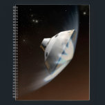 Cuaderno Cápsula de aeródromo de Marte Science Laboratory 2<br><div class="desc">Concepto de artista que representa la interacción de la nave espacial del Laboratorio Científico de Marte con la atmósfera superior de Marte durante la entrada, descenso y aterrizaje de la resaca de curiosidad en la superficie marciana. En esta escena, la fricción con la atmósfera marciana está frenando el descenso de...</div>