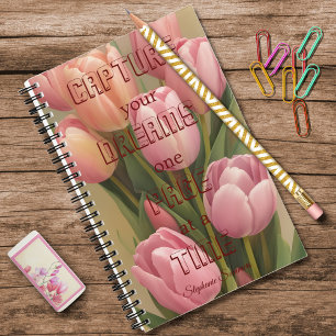 Cuaderno Captura tus Sueños Tulipán Rosa Inspirador Adulto