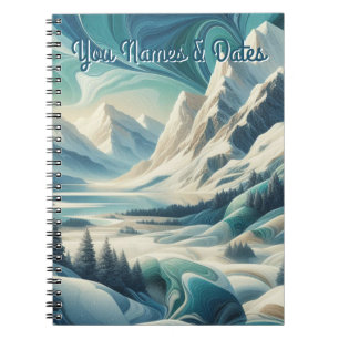 Cuaderno Capturar escena Art Winter y cristales de nieve y