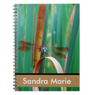 Cuaderno Capturas personalizadas de la libélula teñida Verd