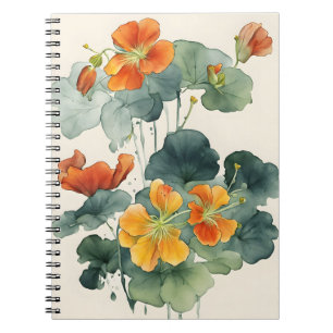 Cuaderno Capuchina - Flores de acuarela