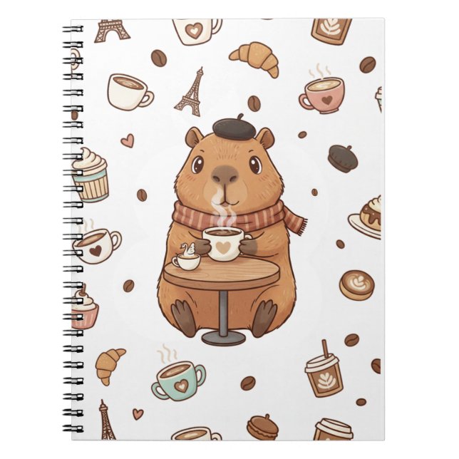 Cuaderno Capy-Paris: A Cozy Sip of Calm (Frente)