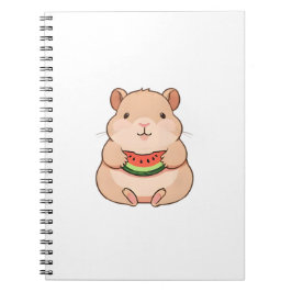 Cuaderno Capybara Chibi Kawaii Comiendo Rodaja de Sandía