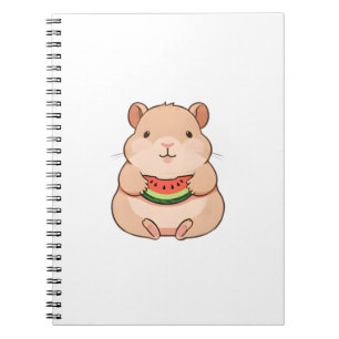 Cuaderno Capybara Chibi Kawaii Comiendo Rodaja de Sandía