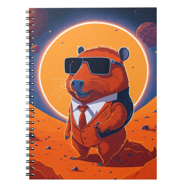 Cuaderno Capybara Planet Mars Funny Moderno (Frente)