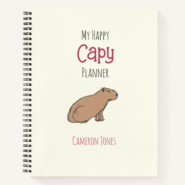 Cuaderno Capybara Planner, animal de piel de piel de piel (Anverso)