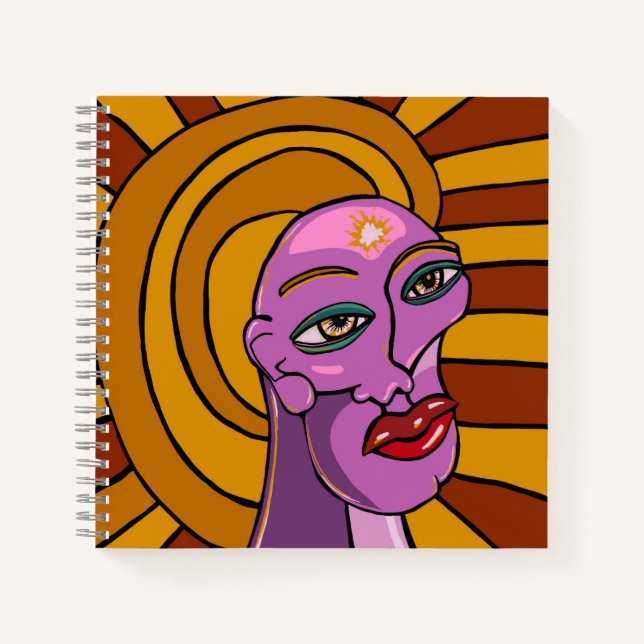 Cuaderno Cara Abstracta, Sigue Tus Sueños, Arte Digital (Anverso)