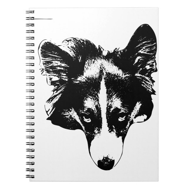 Cuaderno cara curiosa brillante de tinta (Frente)