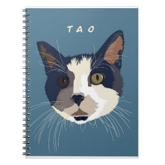 Cuaderno Cara de arte de gato de Tuxedo