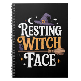 Cuaderno Cara de Bruja en Reposo - Halloween elegante y esp