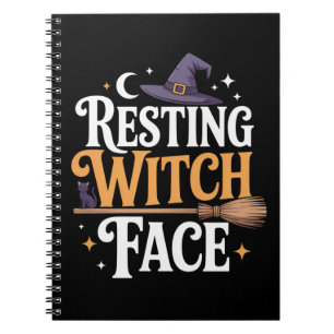 Cuaderno Cara de Bruja en Reposo - Halloween elegante y esp