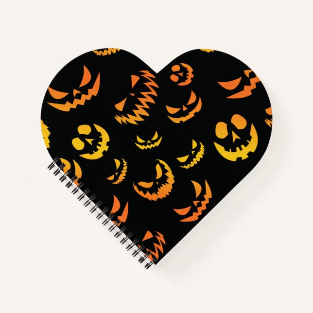 Cuaderno Cara de calabaza de Jack O Lantern (Anverso)