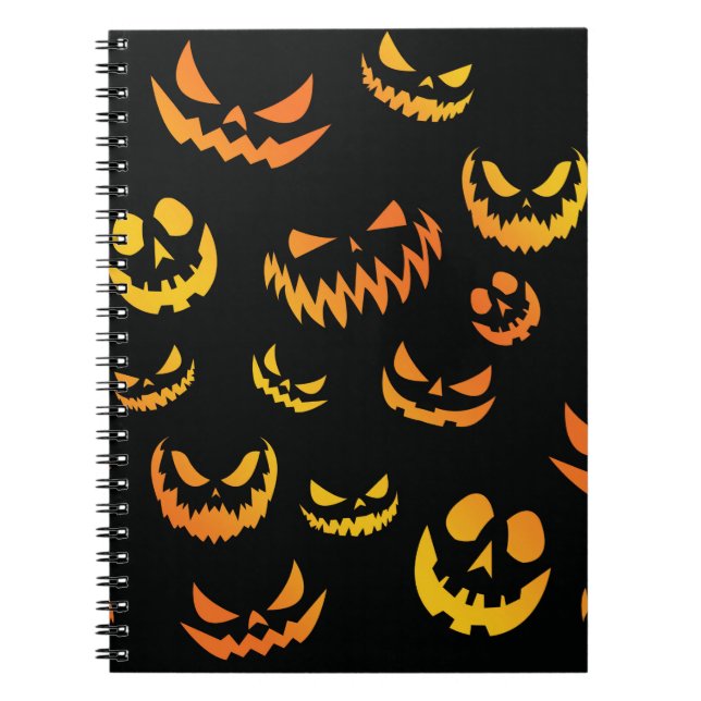 Cuaderno Cara de calabaza de Jack O Lantern (Frente)