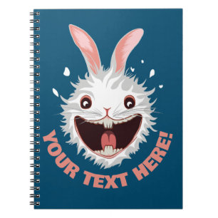Cuaderno Cara de conejo blanco loca