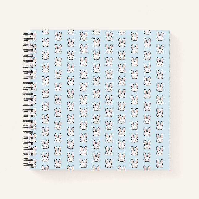 Cuaderno Cara de conejo patrón de conejito lindo (Anverso)
