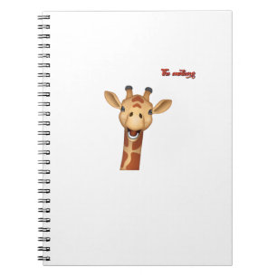 Cuaderno cara de jirafa entusiasta y feliz de la emoji