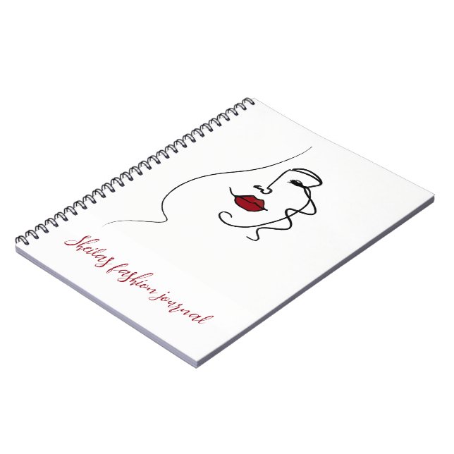 Cuaderno Cara de la mujer dibujante en línea (Lado Izquierdo)