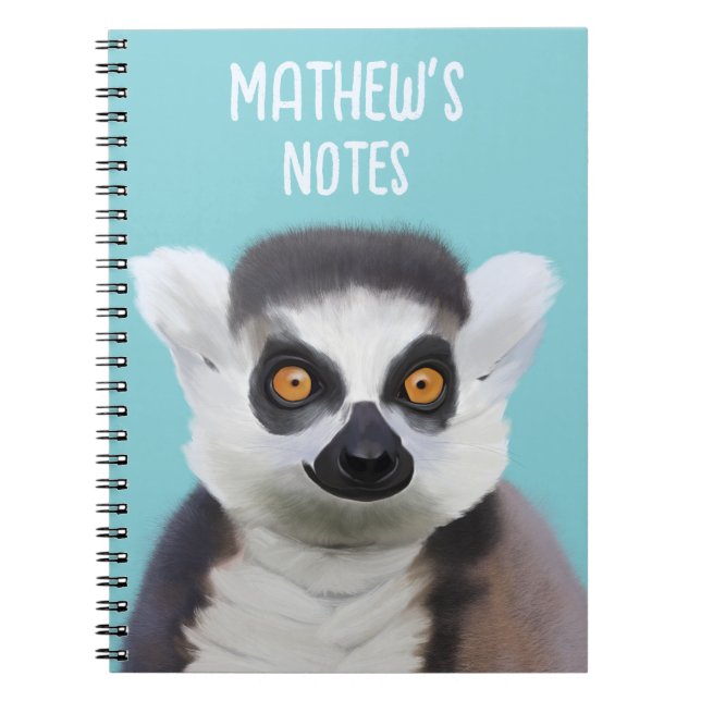 Cuaderno Cara de lémur con cola de anillo (Frente)